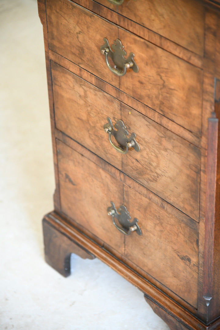 Antique Figured Walnut Kneehole Desk