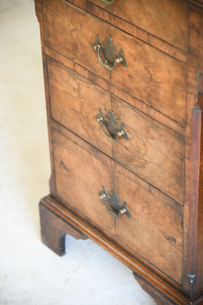 Antique Figured Walnut Kneehole Desk