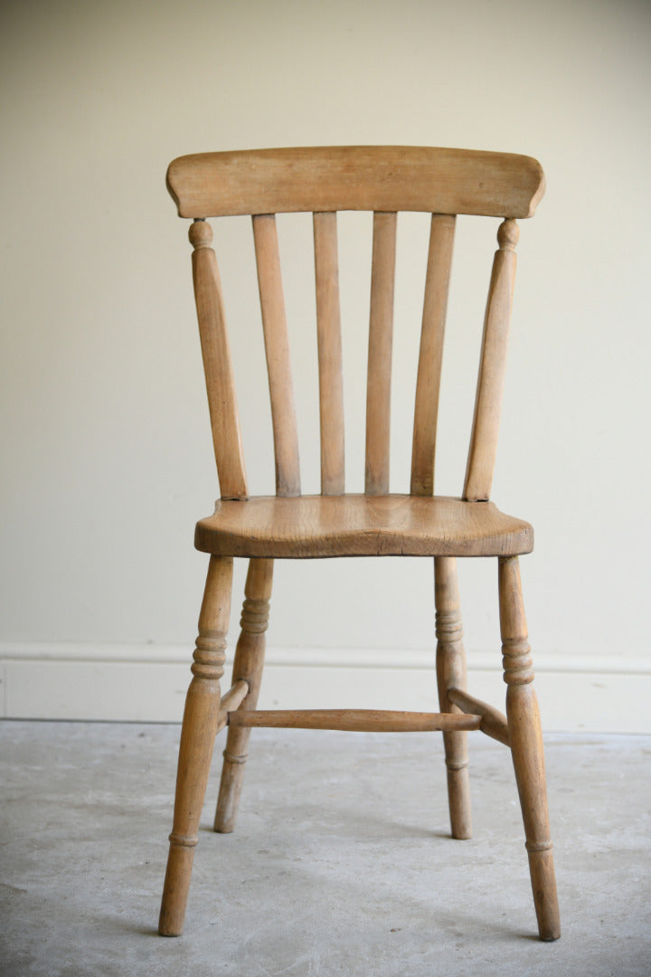 Antique Victorian Elm & Beech Stick Back Kitchen Chair