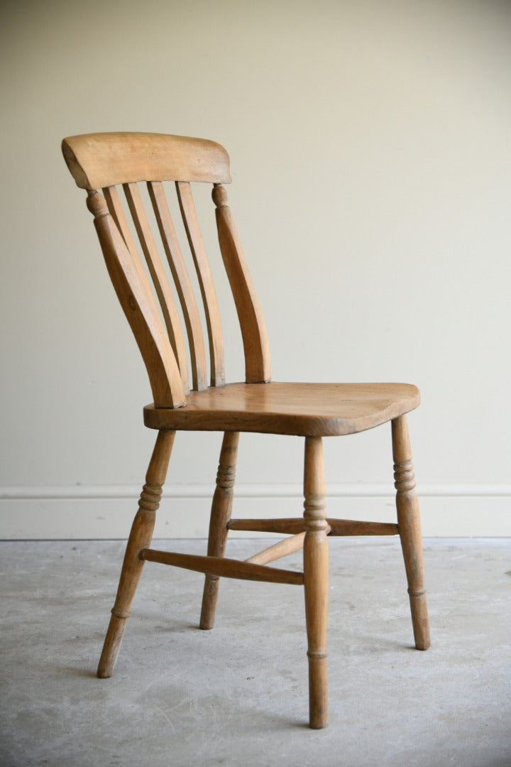 Antique Victorian Elm & Beech Stick Back Kitchen Chair