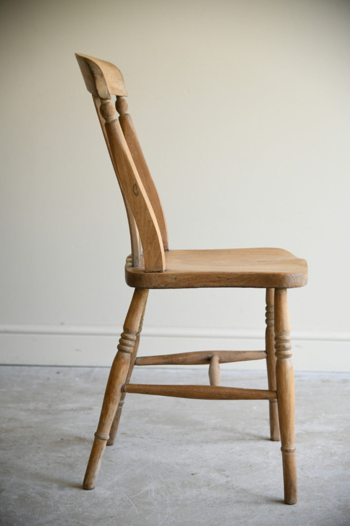 Antique Victorian Elm & Beech Stick Back Kitchen Chair