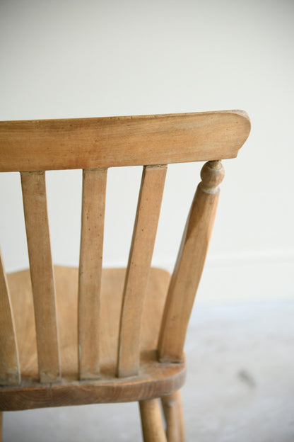 Antique Victorian Elm & Beech Stick Back Kitchen Chair