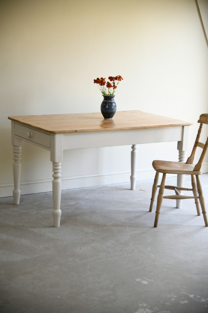 Rustic Antique Pine Farmhouse Kitchen Table