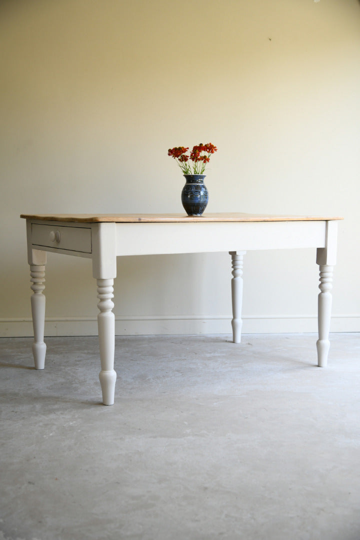 Rustic Antique Pine Farmhouse Kitchen Table