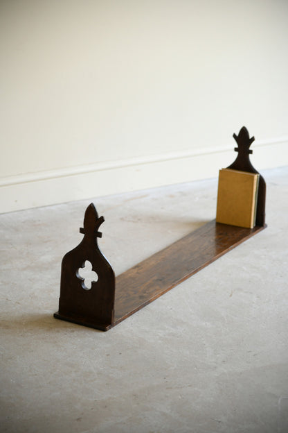 Antique Carved Oak Book Trough