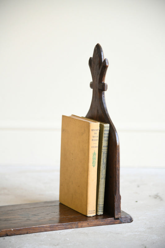 Antique Carved Oak Book Trough