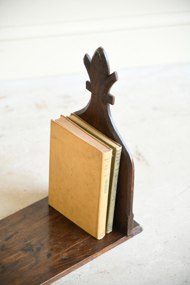 Antique Carved Oak Book Trough