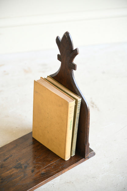 Antique Carved Oak Book Trough
