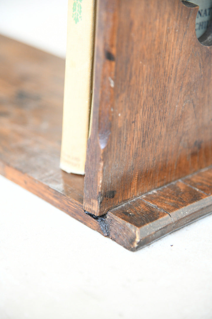 Antique Carved Oak Book Trough