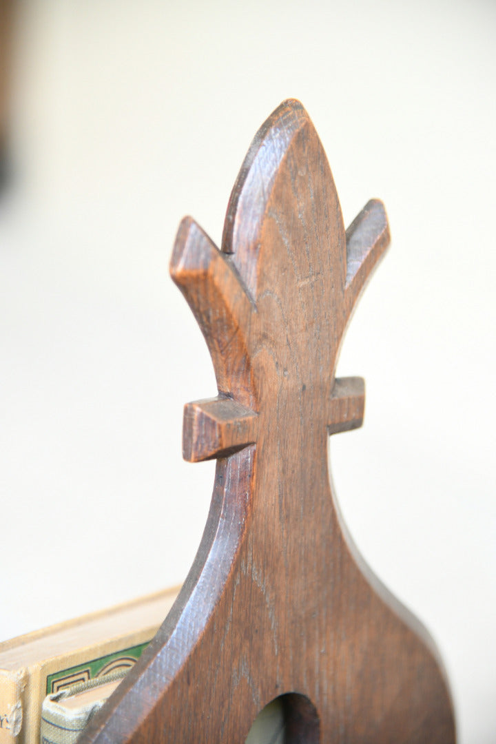 Antique Carved Oak Book Trough