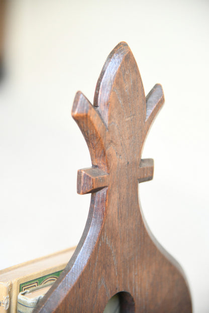 Antique Carved Oak Book Trough