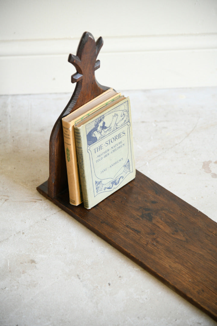Antique Carved Oak Book Trough