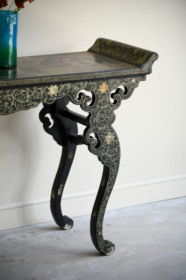 20th Century Chinese Black Lacquer Console Table