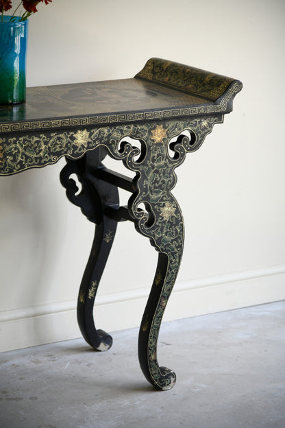 20th Century Chinese Black Lacquer Console Table