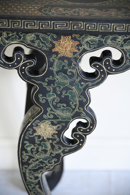 20th Century Chinese Black Lacquer Console Table