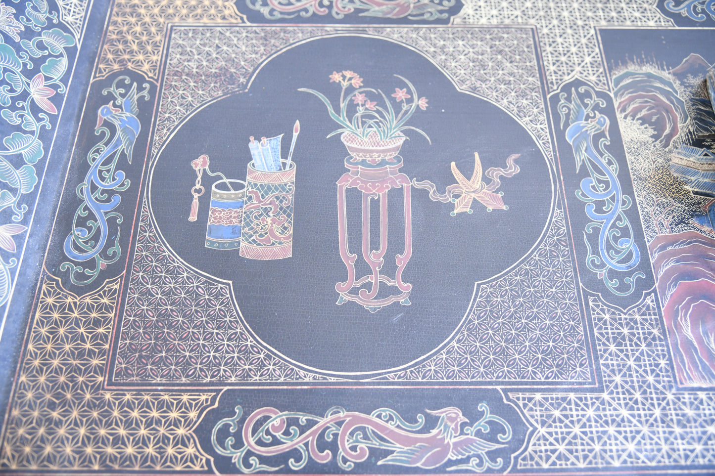 20th Century Chinese Black Lacquer Console Table