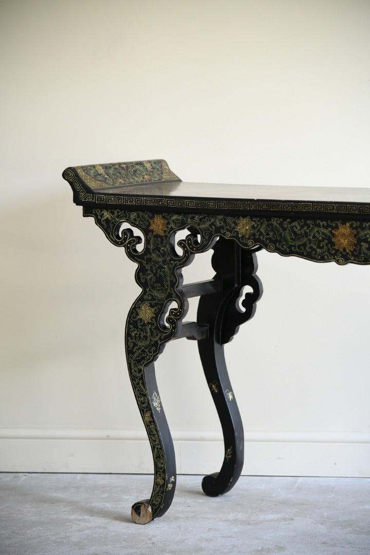 20th Century Chinese Black Lacquer Console Table