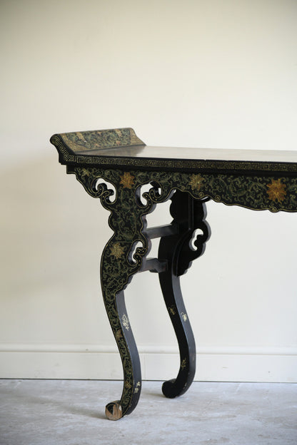 20th Century Chinese Black Lacquer Console Table