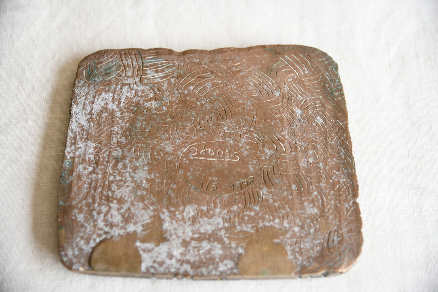 Figure & Sunburst Signed Limited Edition Bronze Relief Plaque