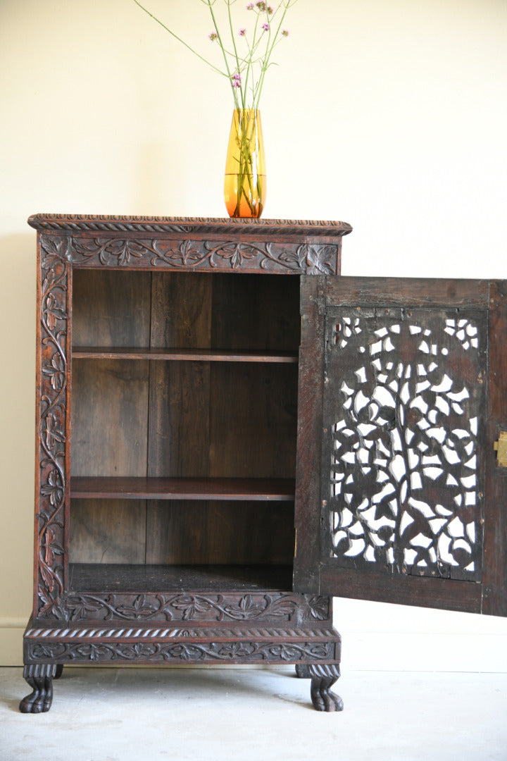 Indian Carved Rosewood Side Cabinet