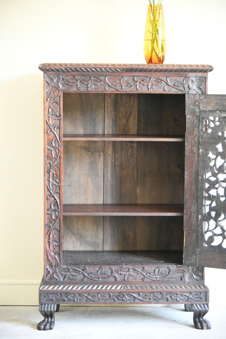 Indian Carved Rosewood Side Cabinet