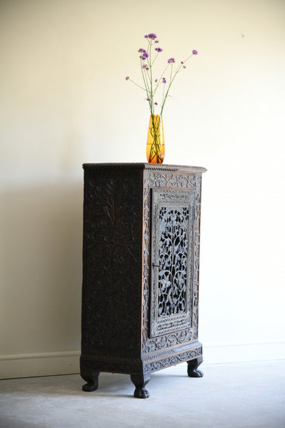 Indian Carved Rosewood Side Cabinet
