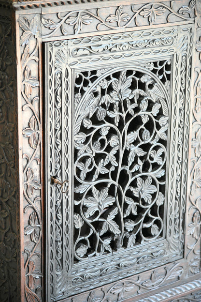 Indian Carved Rosewood Side Cabinet