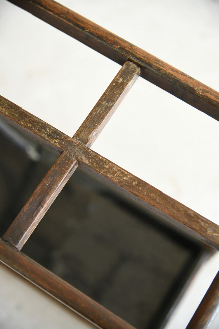 Vintage Wooden Stick & Umbrella Stand with Cast Iron Tray