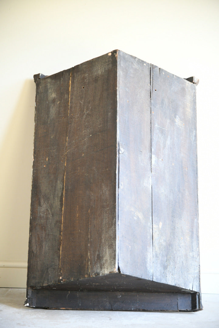 Georgian Oak Hanging Corner Cupboard with Fitted Drawers