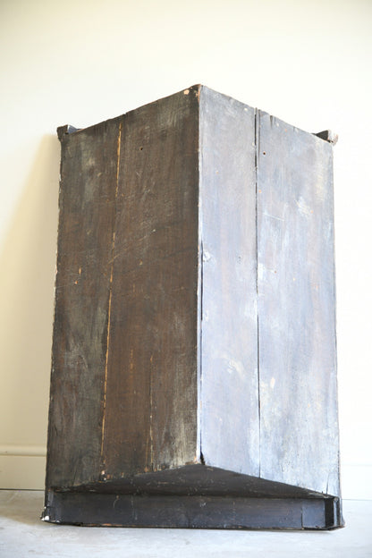 Georgian Oak Hanging Corner Cupboard with Fitted Drawers