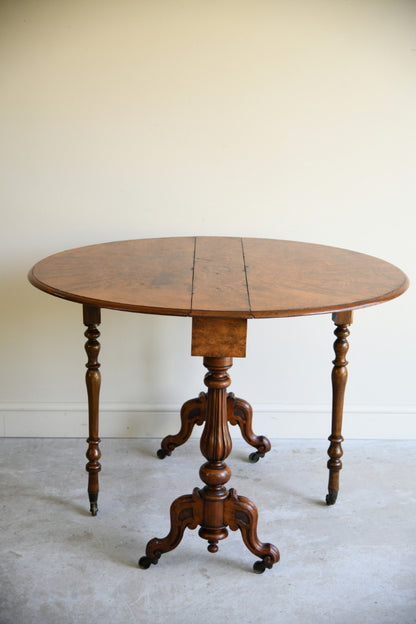 Victorian Burr Walnut Sutherland Table