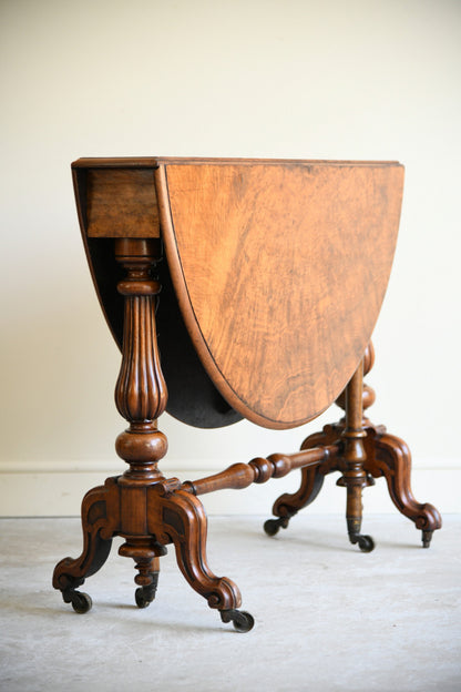Victorian Burr Walnut Sutherland Table