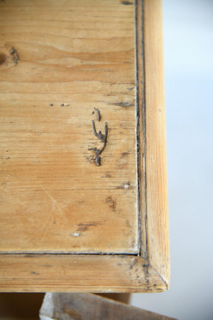 Victorian Stripped Pine Dresser Base with Gallery Back