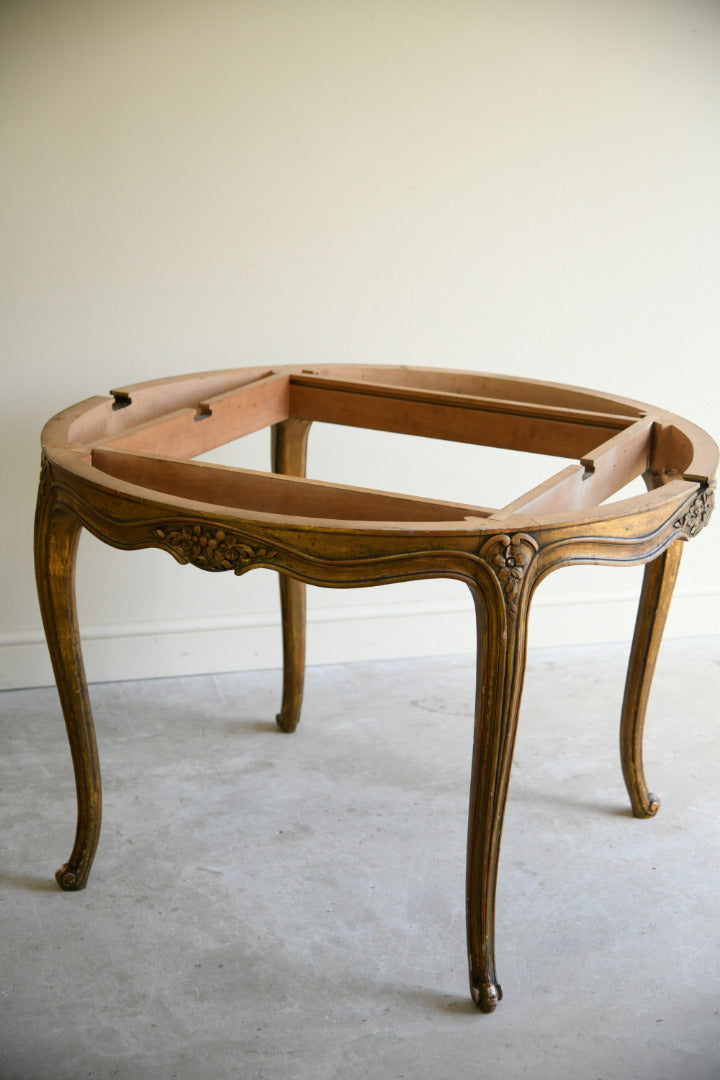 French Style Giltwood Marble Top Table