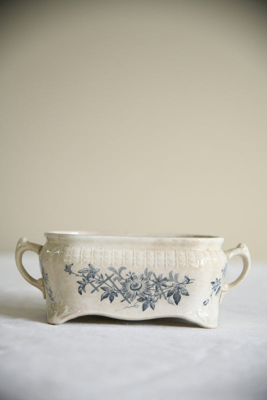Victorian Ironstone Two Handled Footed Dish
