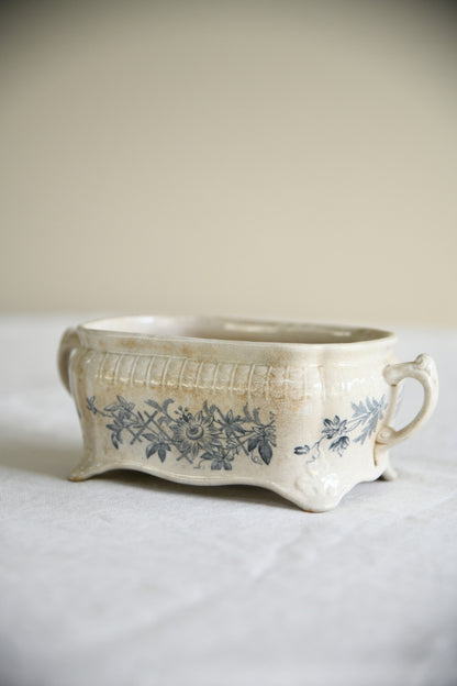 Victorian Ironstone Two Handled Footed Dish