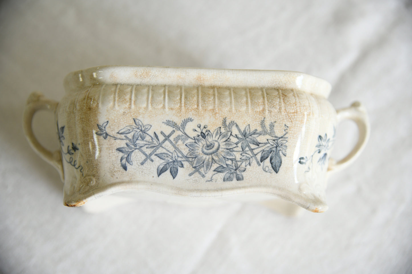 Victorian Ironstone Two Handled Footed Dish