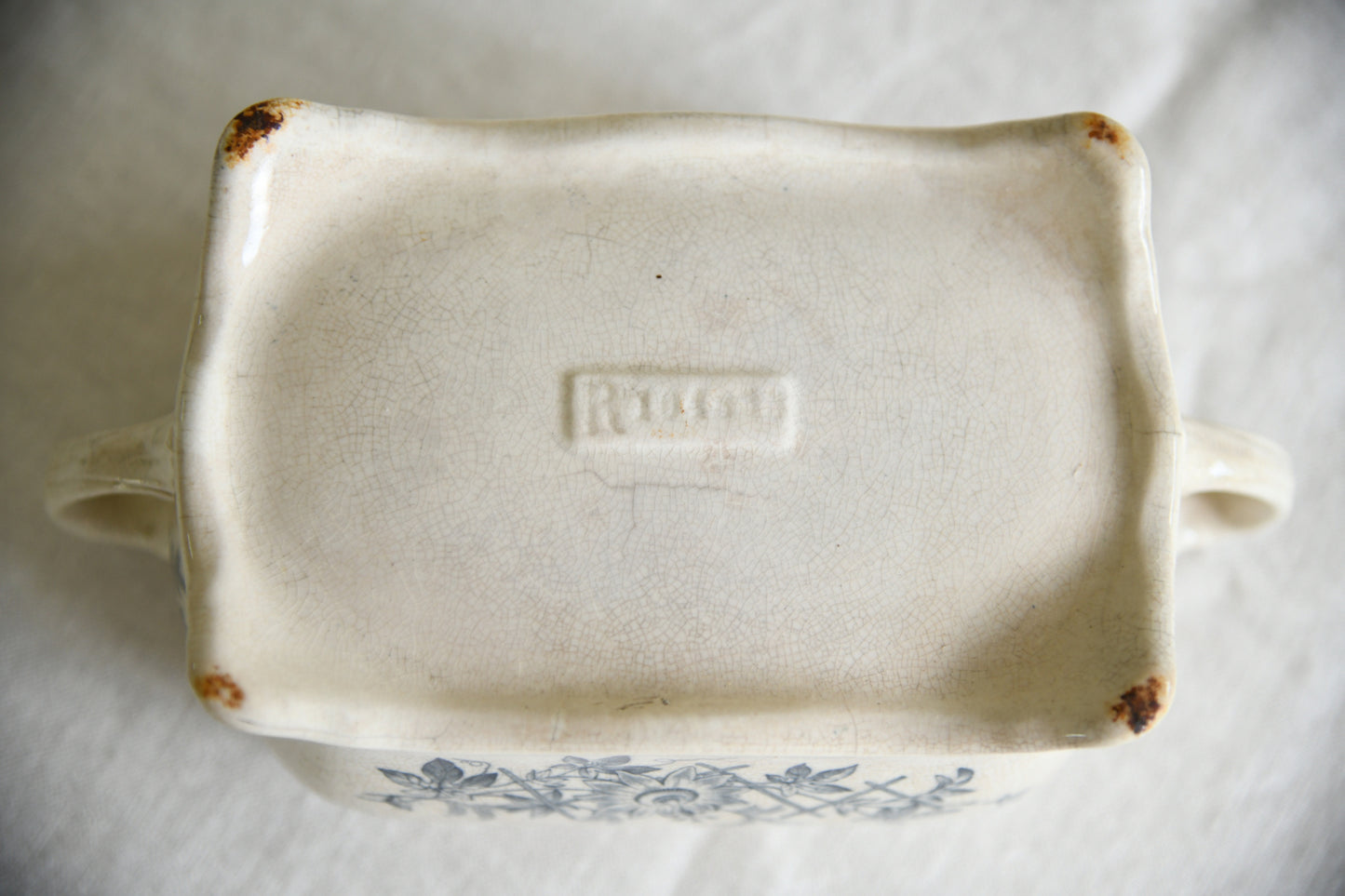 Victorian Ironstone Two Handled Footed Dish