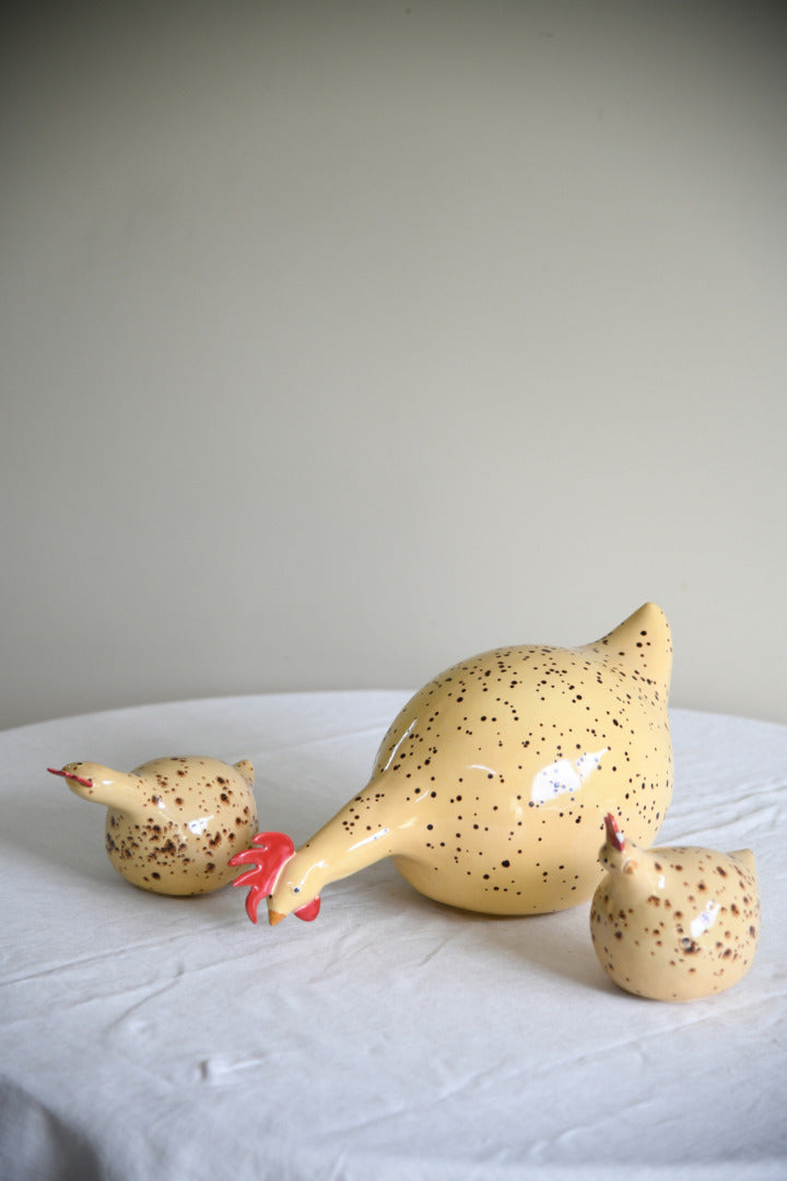 Longchamp France Faience Speckled Hen Family