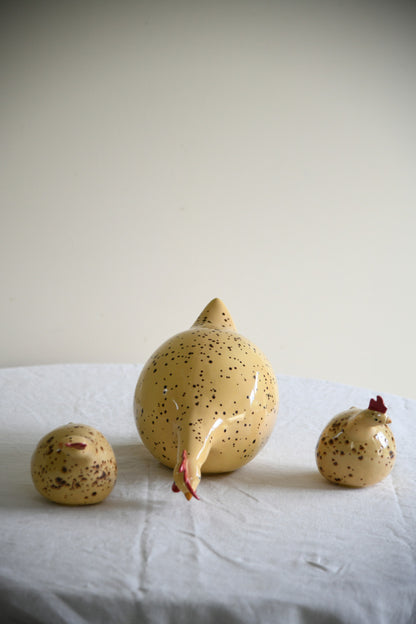 Longchamp France Faience Speckled Hen Family