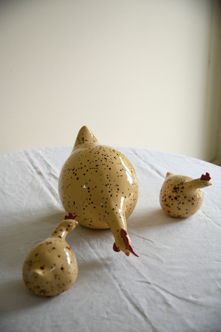 Longchamp France Faience Speckled Hen Family