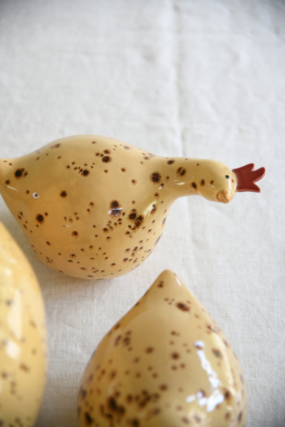 Longchamp France Faience Speckled Hen Family
