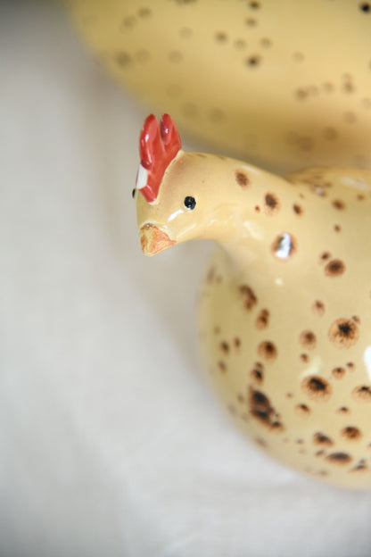 Longchamp France Faience Speckled Hen Family