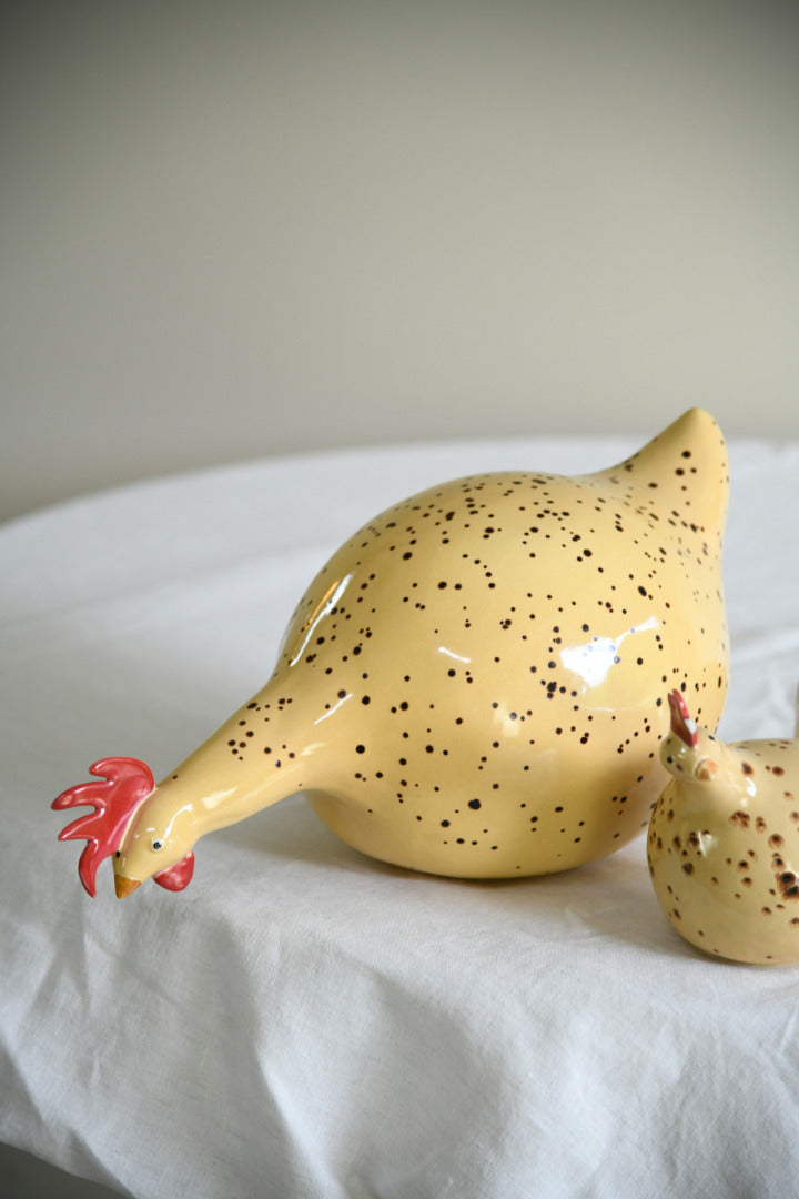 Longchamp France Faience Speckled Hen Family