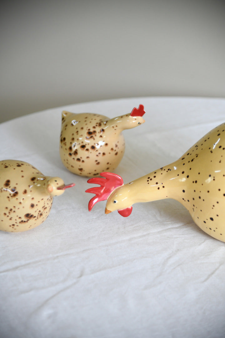 Longchamp France Faience Speckled Hen Family