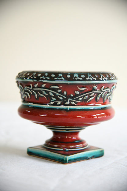 West German Decorative Footed Pottery Bowl
