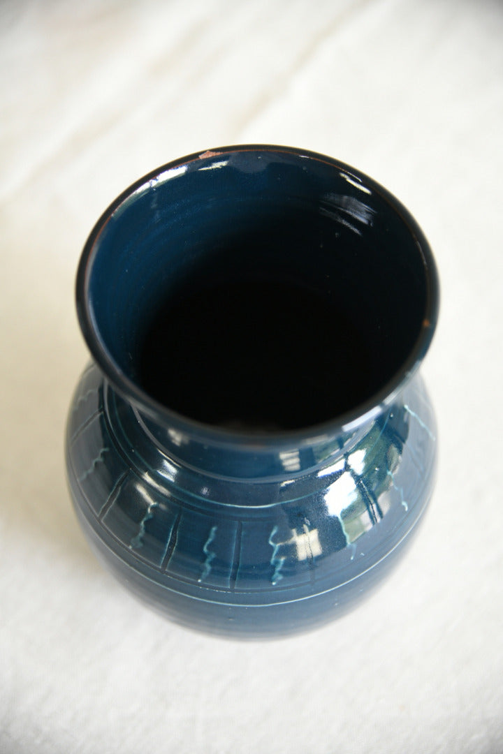 Prinknash Pottery Blue Glaze Vase
