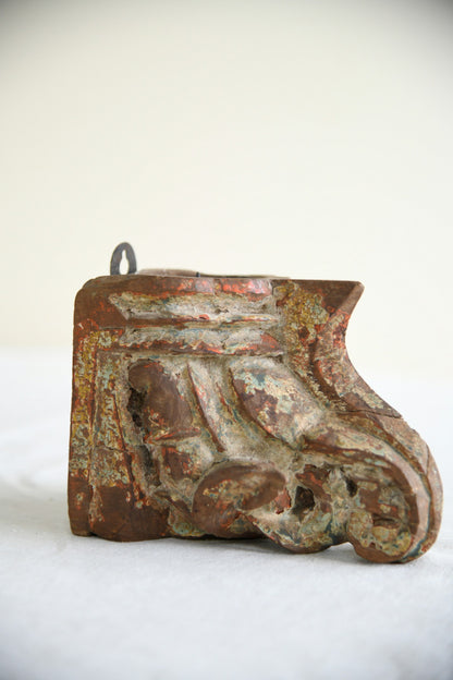 Antique Polychrome Candle Wall Sconce