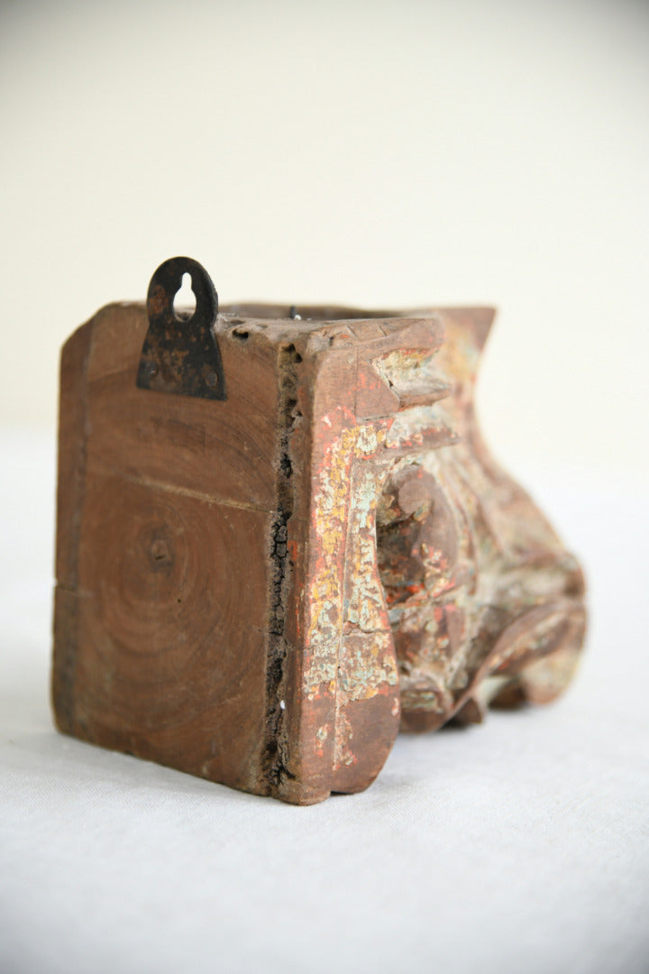 Antique Polychrome Candle Wall Sconce