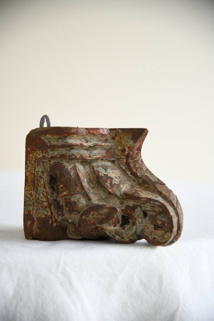 Antique Polychrome Candle Wall Sconce